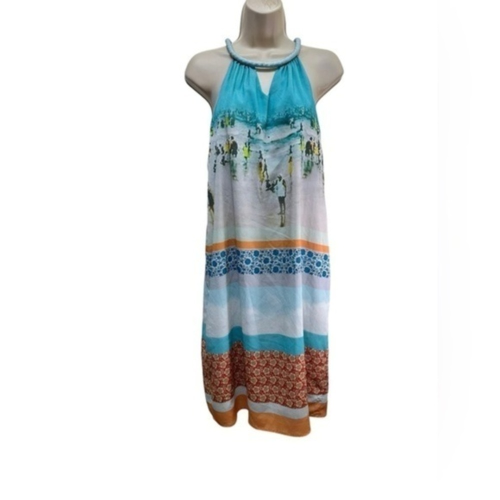 Anthropologie Dream Daily Rozae Nichols Inkjet Beach Scene Dress